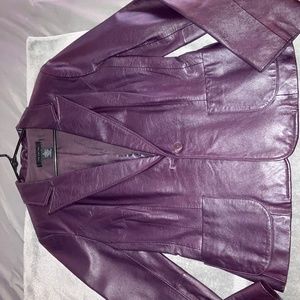 The Limited Purple Leather Blazer